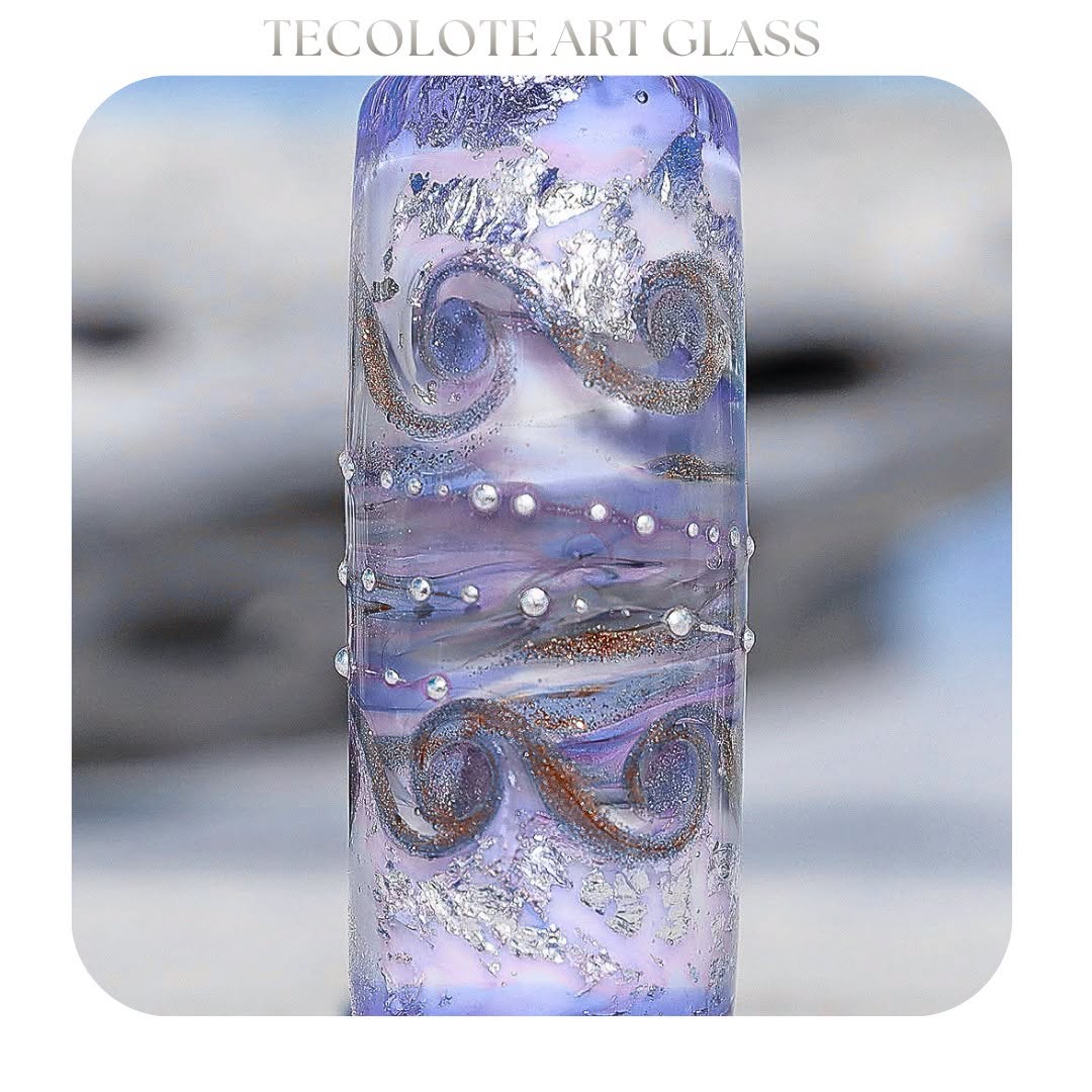 Baja Lavender Waves - Art Glass lampwork Focal Bead - BHB Large Hole