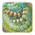 Tumbled Lime & Coconut Accent Collection - Art Glass lampwork Beads