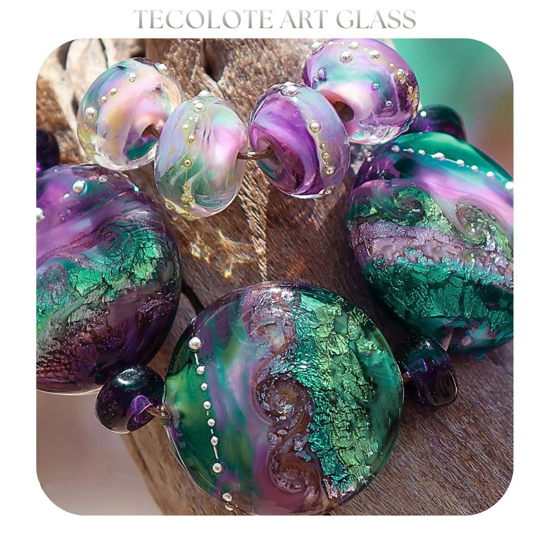 Baja Mystery - Art Glass Lampwork Focal Bead Set - Button Sprees & Accents  - Two colorways