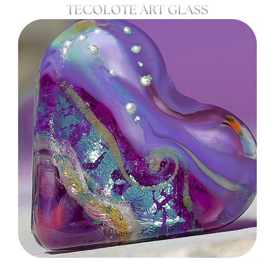 Love Comes in Waves  - Art Glass Lampwork Heart Focal Bead