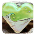 Lime & Coconut Heart - Art Glass lampwork Bead