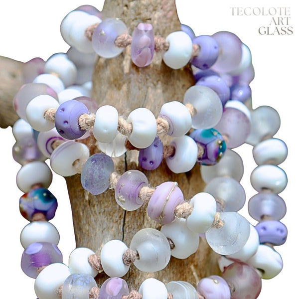 Candied Cotton Coast - Art Glass lampwork Beads