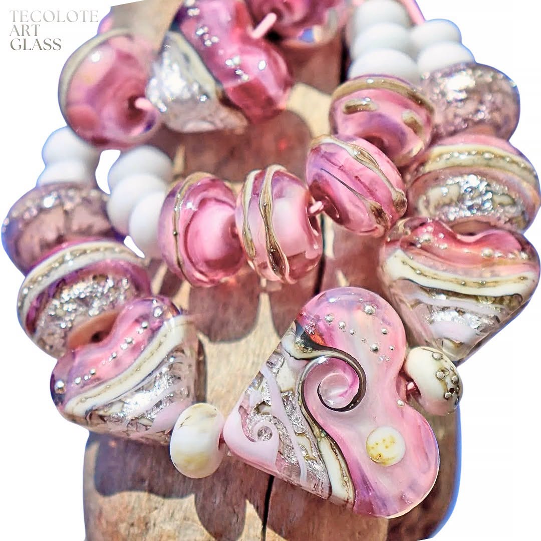 Chic Boho Paris Hearts - Glass Art Lampwork Bead Collection