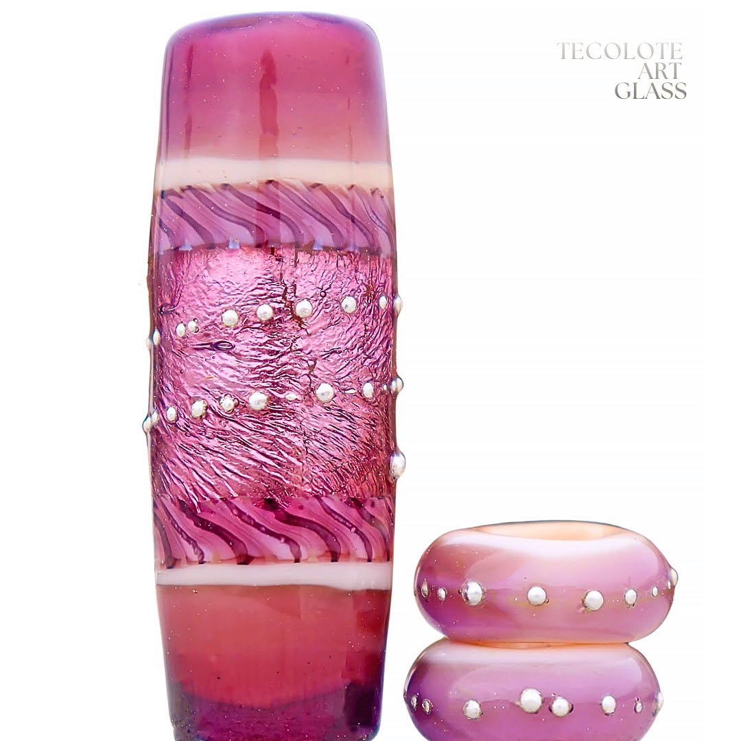 Grenadine - Art Glass lampwork Focal Bead Set - BHB Large Hole - Show Lead Bead