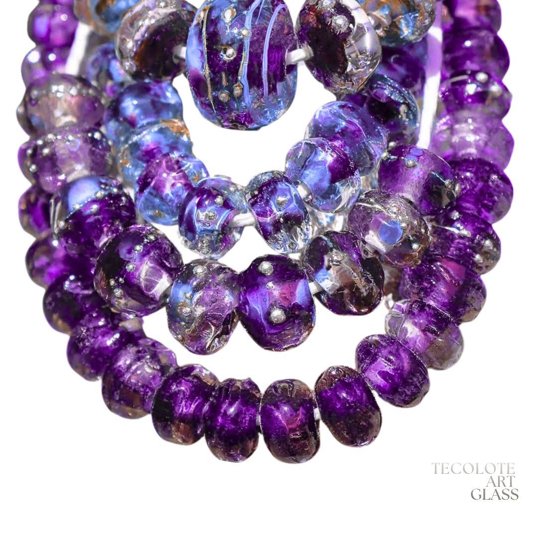 Concord & Plumeria Art Glass Lampwork Bead Collection