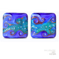 Gemstone Arch Nuggets  Art Glass Lampwork Bead Pair