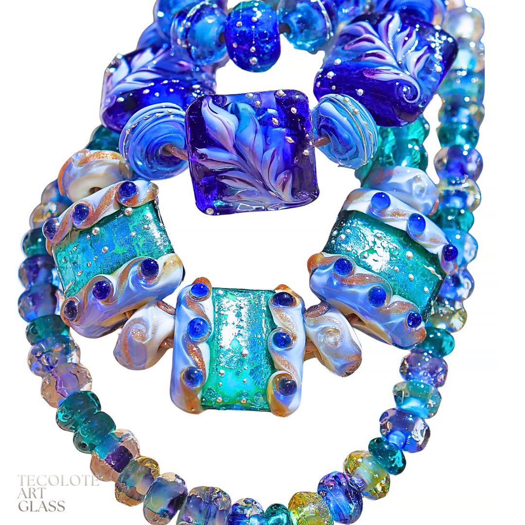 Oceana Art Glass Editorial Lampwork Focal Nugget Bead Set