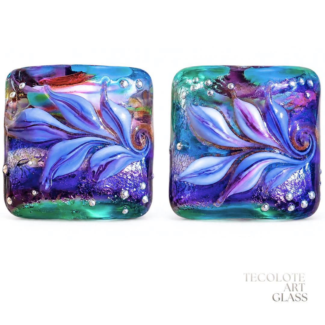 Sea of Cortez Nuggets Art Glass Lampwork Bead Pair