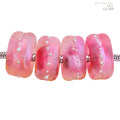 A Tumbled Baja Sunrise Charm Bead Set- handmade large hole glass lampwork - Pandora Style