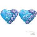 Baja Lavender Bud Hearts  Art Glass Lampwork Bead Pair