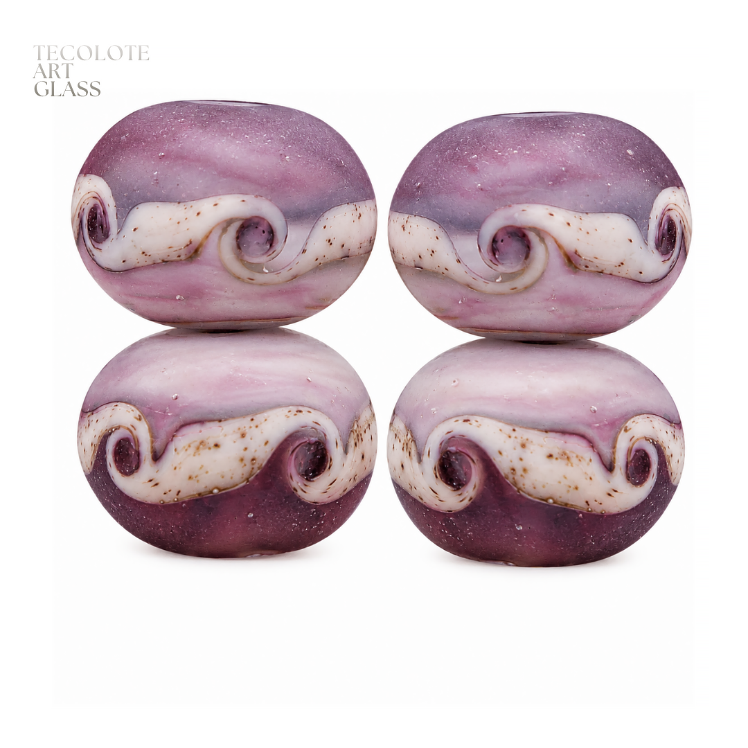 Boho Pearl Rounds in four color-ways  - Art Glass Lampwork Bead Collection