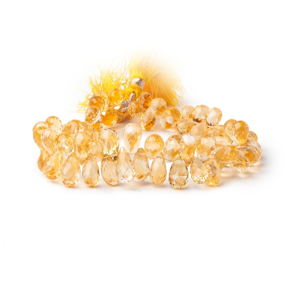7x5-10x6mm Citrine Faceted Tear Drop 8 inch 55 Beads