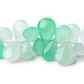 7x6-16x10mm Chrysoprase Plain Pear Beads 7.5 inch 54 pieces AAA