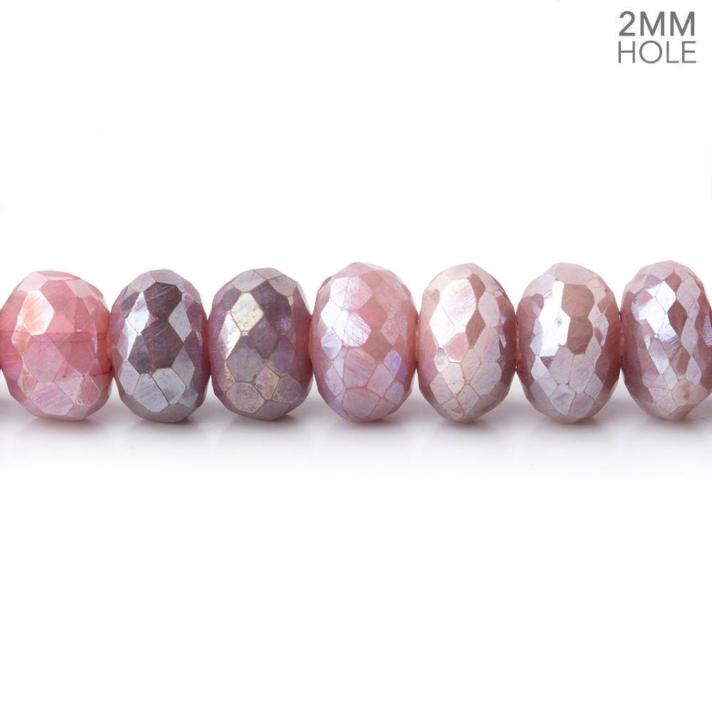 8-8.5mm Mystic Mauve Moonstone 2mm Large Hole Faceted Rondelles 8 inch 36 Beads