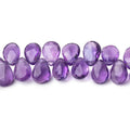 8-9mm Amethyst Faceted Pear Beads 8 inch 54 pieces
