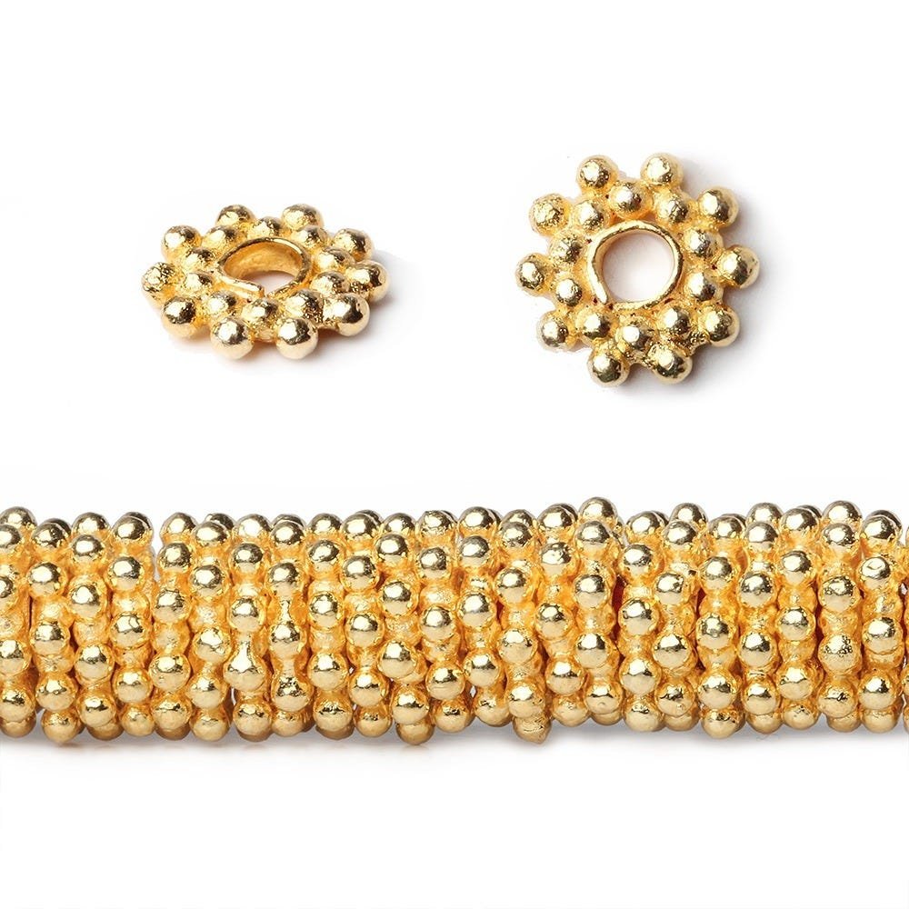8mm Double Row Daisy Spacers with 2.5mm Large Hole 8 inch 135 Beads