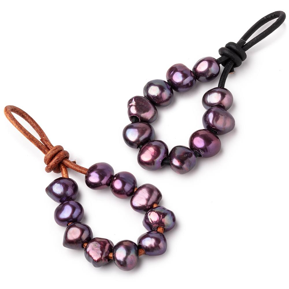 9-10.5mm Purple Large Hole Baroque Pearls Set of 10