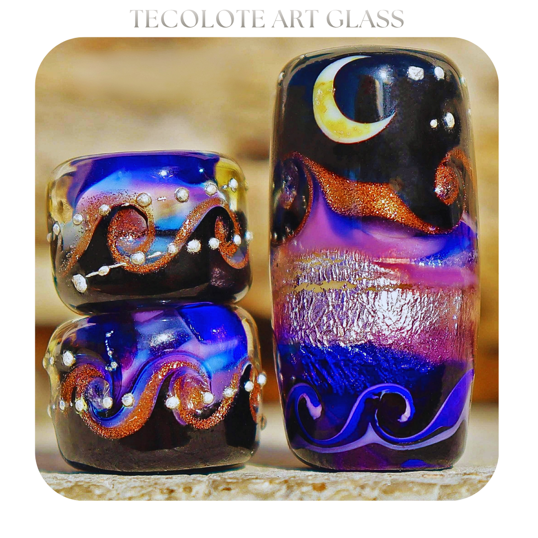 Moonlight Sailing - Art Glass lampwork Focal Bead - BHB Large Hole