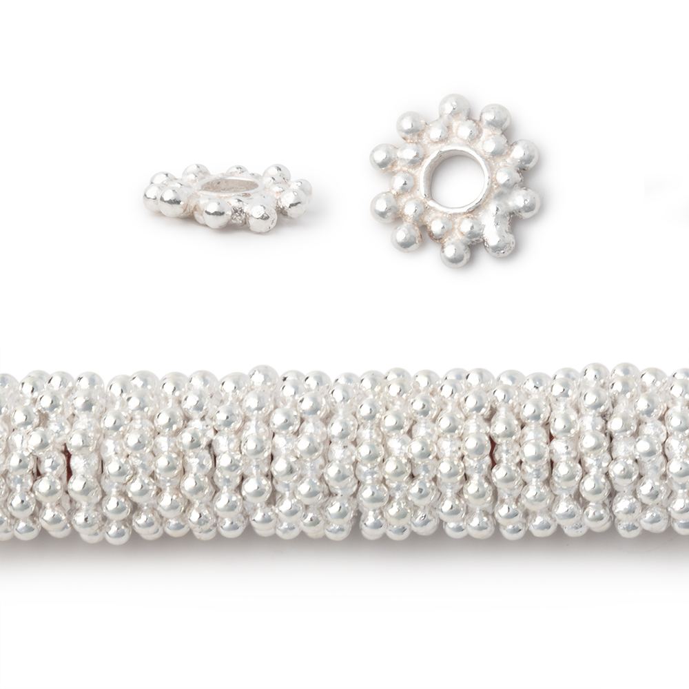 9mm Double Row Daisy Spacers with 3mm Large Hole 8 inch 130 Beads