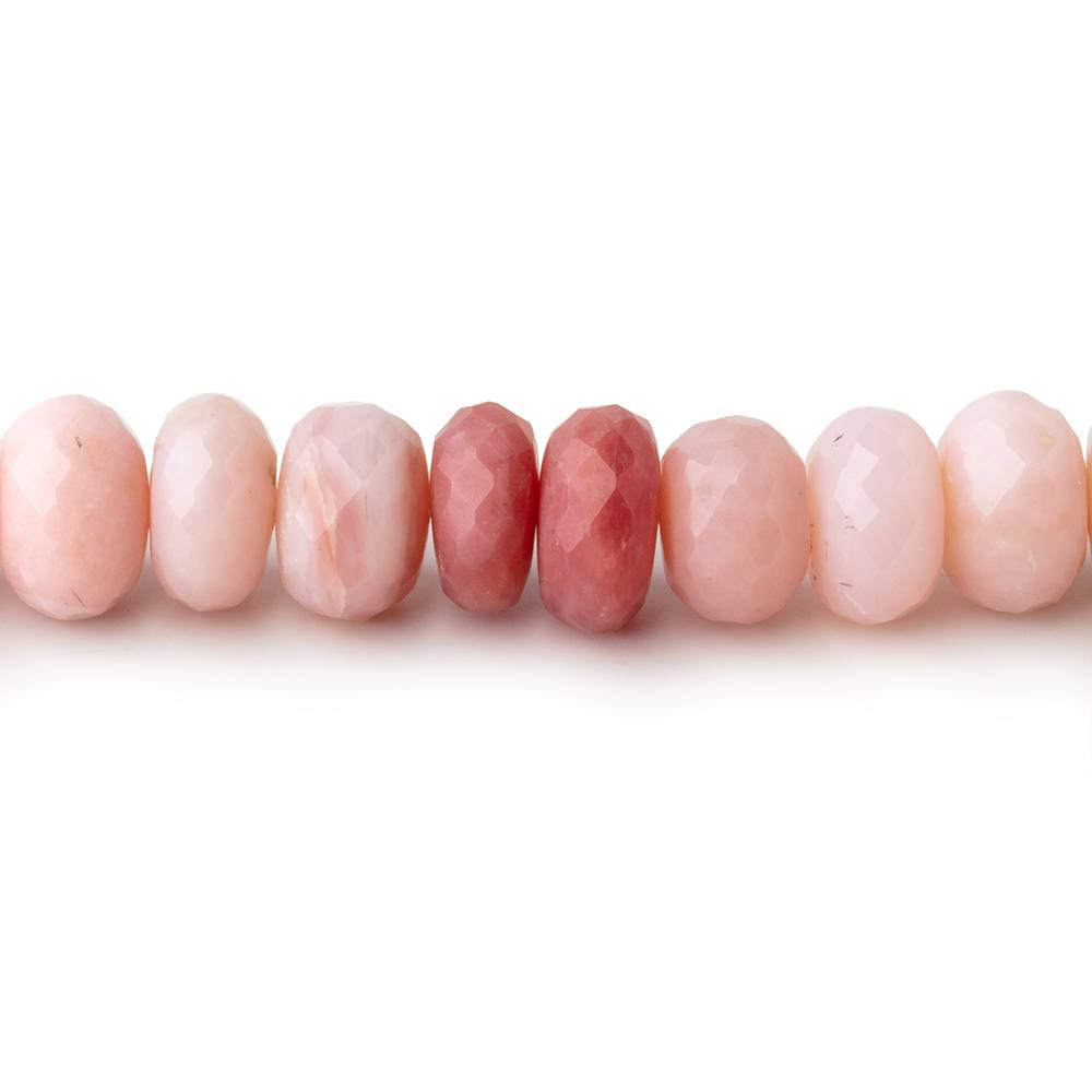 9mm Pink Peruvian Opal Faceted Rondelle Beads 15 inch 70 pieces AA