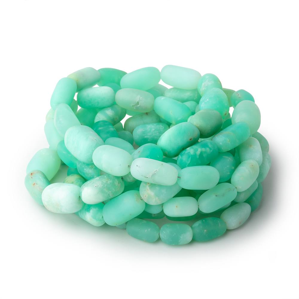 9x6-15x10mm Matte Prase Opal Plain Nugget Beads 18 inch 36 pieces