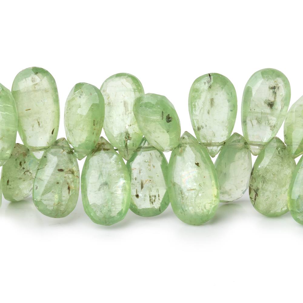 9x6-15x8mm Green Kyanite Faceted Pear Beads 7.5 inch 73 pieces