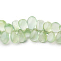9x7-14x8mm Prehnite Plain Pear Beads 8 inch 48 pieces