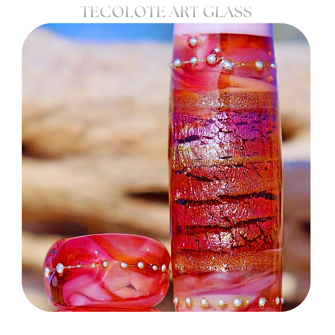 Passionfruit Papaya Gold - Art Glass lampwork Focal Bead Set - BHB Large Hole