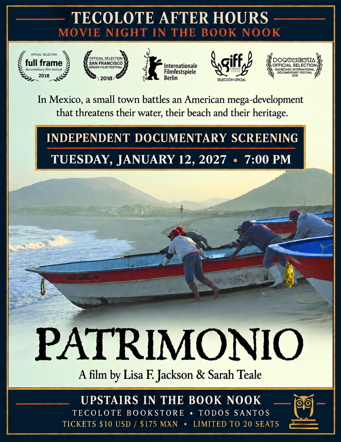 Movie Night in the Book Nook - January 12th 2027 - Patrimonio - Event Ticket