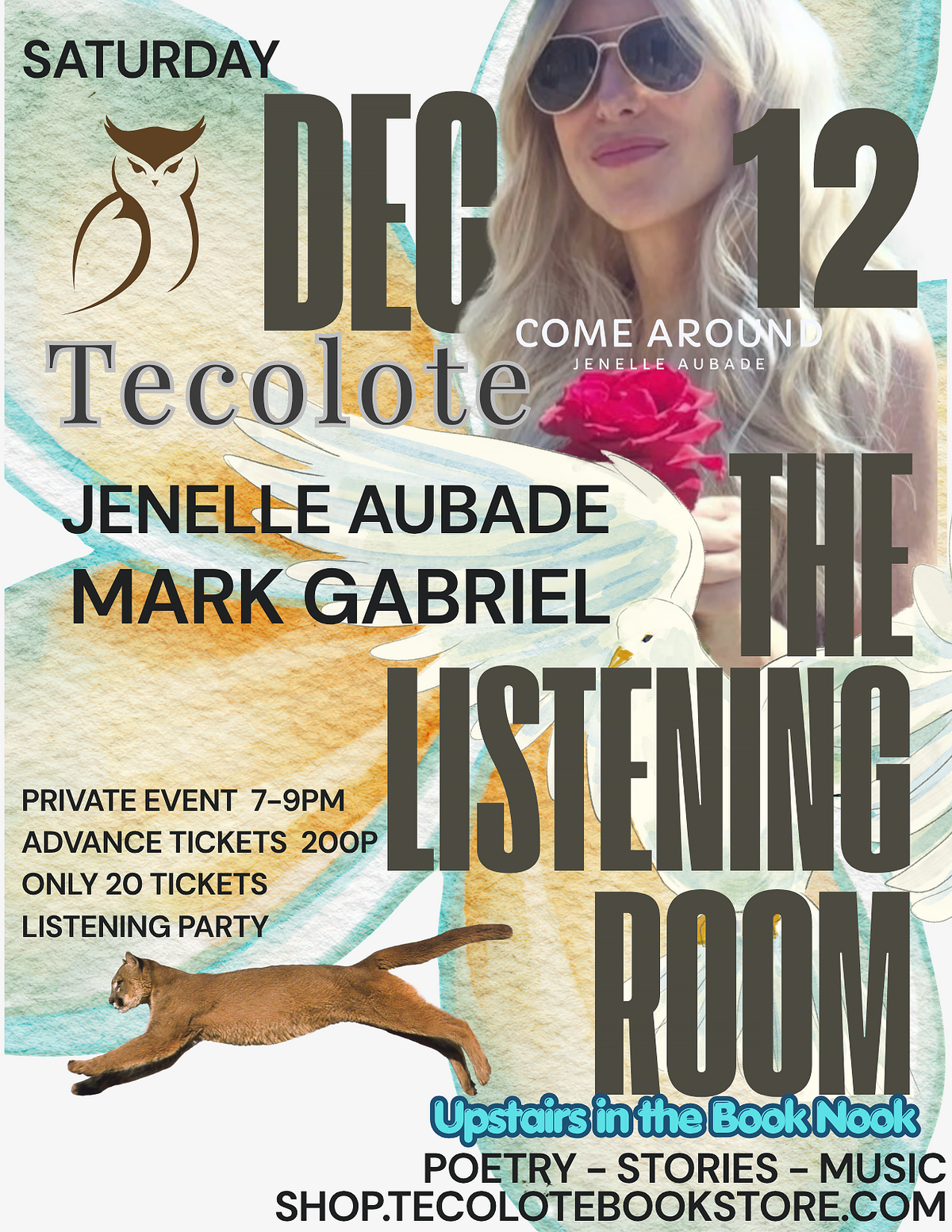 Listening Room - Mark Gabriel & Jenelle Aubade - December 12th 2026- Event Ticket