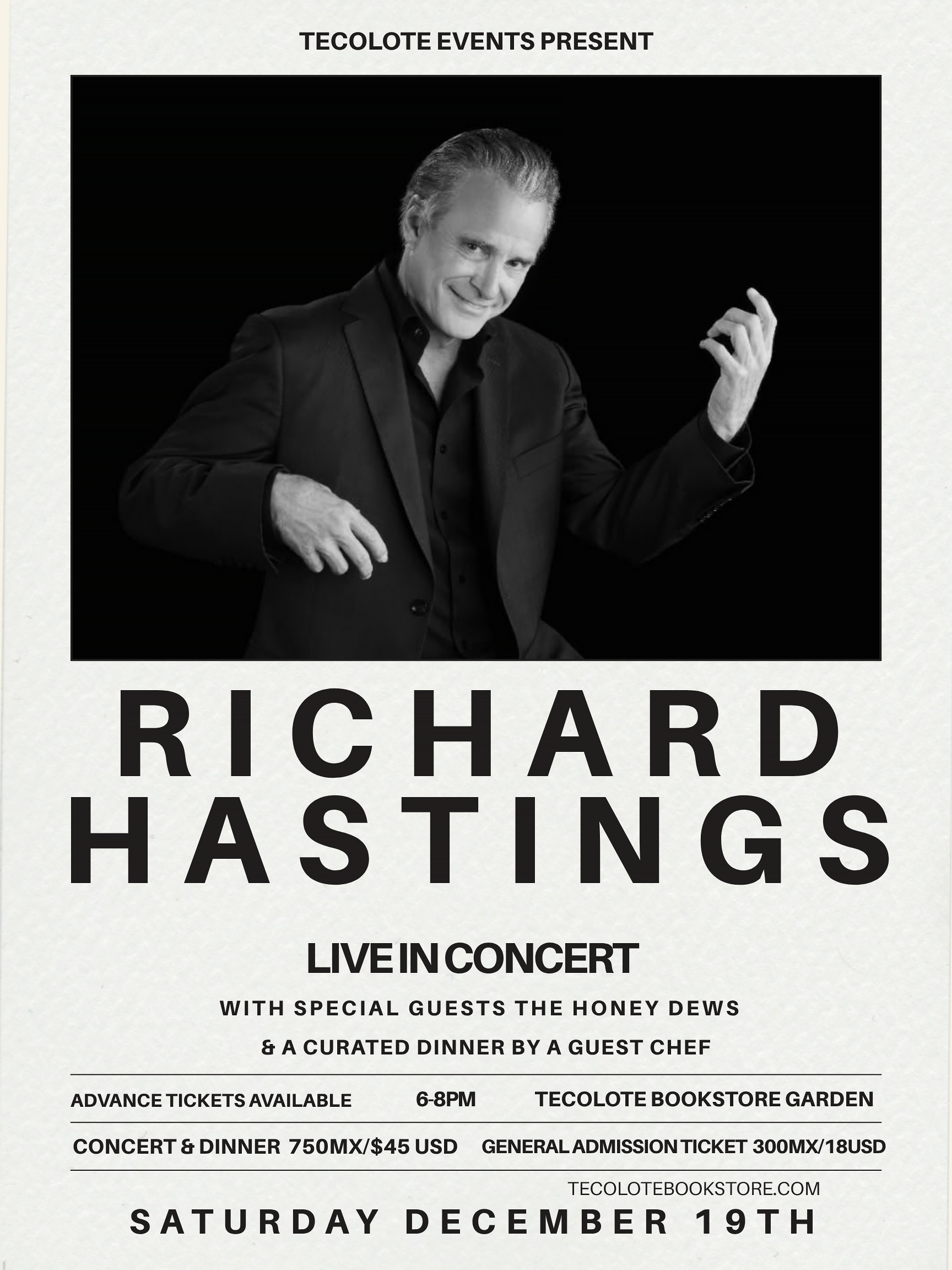Richard Hastings  in Concert at Tecolote - December 19th 2026 - Event Ticket