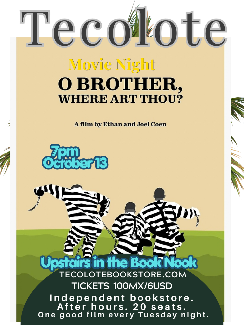 Movie Night in the Book Nook - October 13th 2026 - O Brother Where Art Thou - Event Ticket