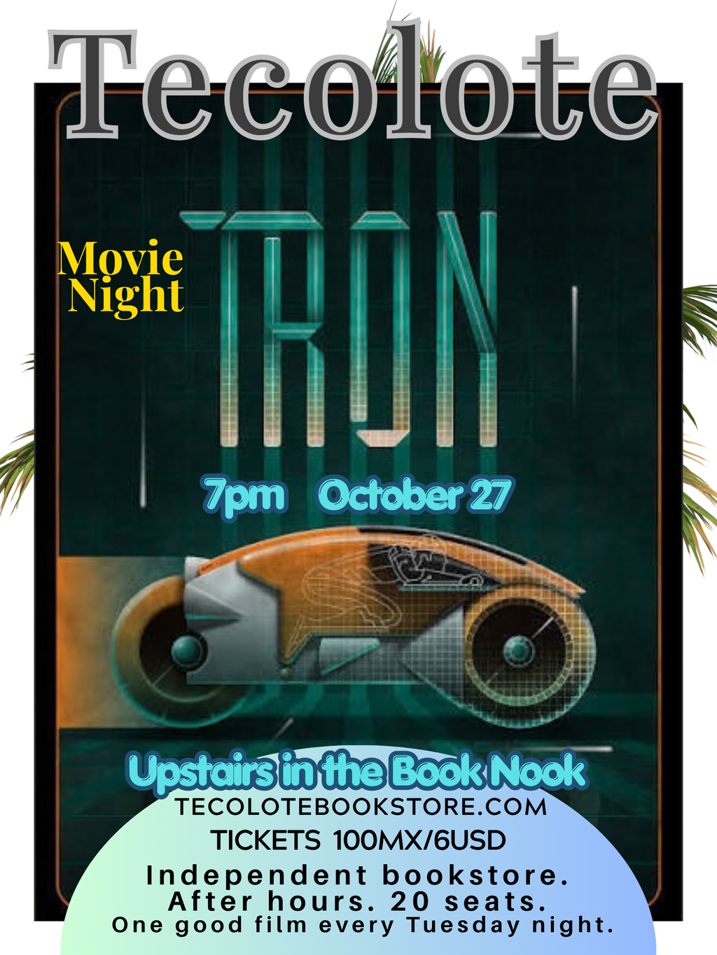 Movie Night in the Book Nook - Oct 27th 2026 - TRON - Event Ticket