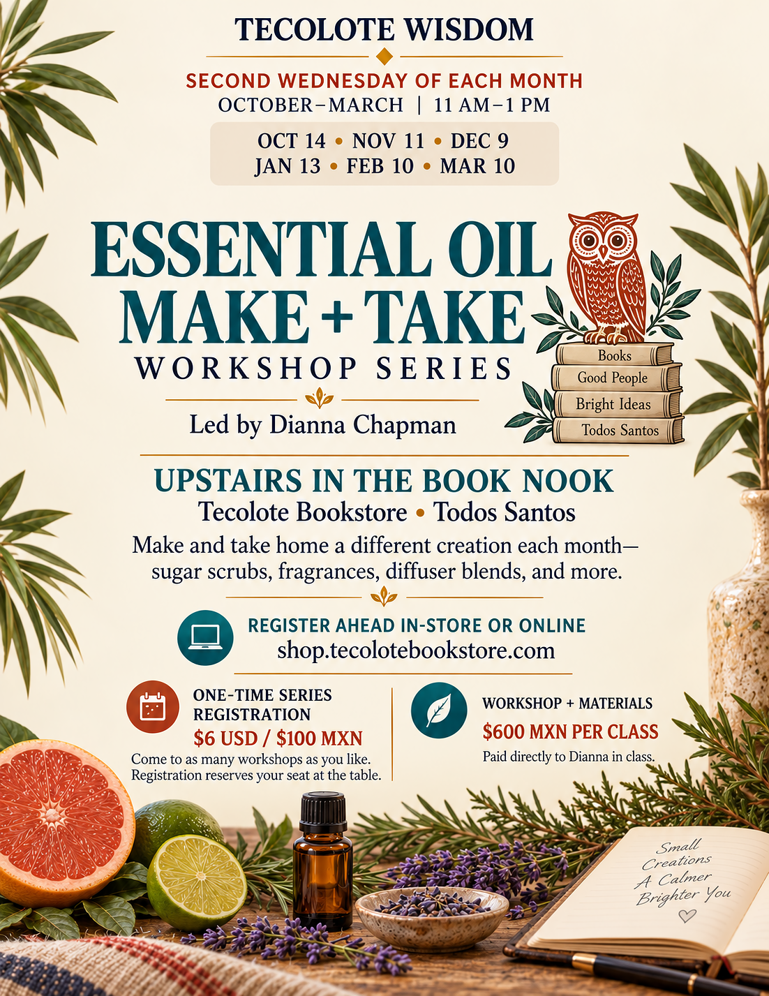Essential Oil Class - Monthly with Dianna Chapman - Registration