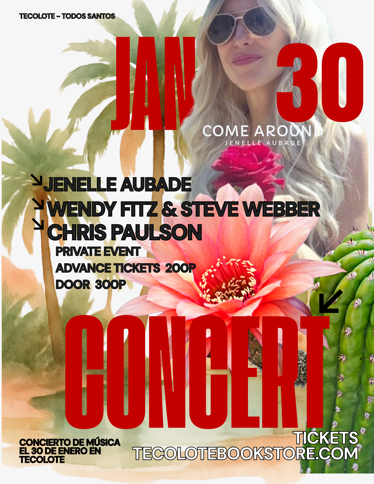 Jenelle Aubade After Hours Concert with Wendy Fitz, Steve Webber, Chris Paulson - January 30th 2027- Event Ticket