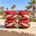 Boho Pearl Rounds in Cinnamon Rose  - Handmade Art Glass Lampwork Beads