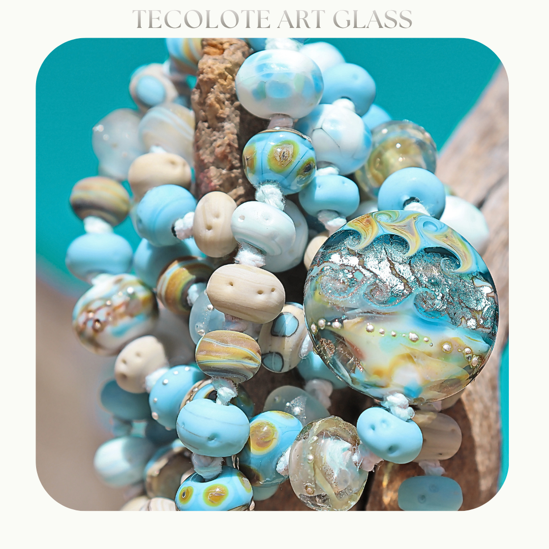 Sea of Cortez Heirloom Necklace - Knotted Art Glass by Jenelle Aubade