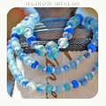 Azul Tide Heirloom Necklace - Knotted Art Glass by Jenelle Aubade