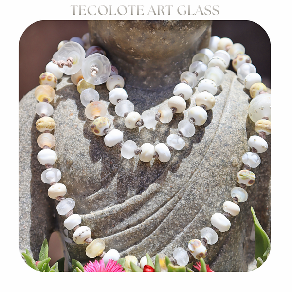Coastal Nomad Heirloom Necklace - Knotted Art Glass by Jenelle Aubade