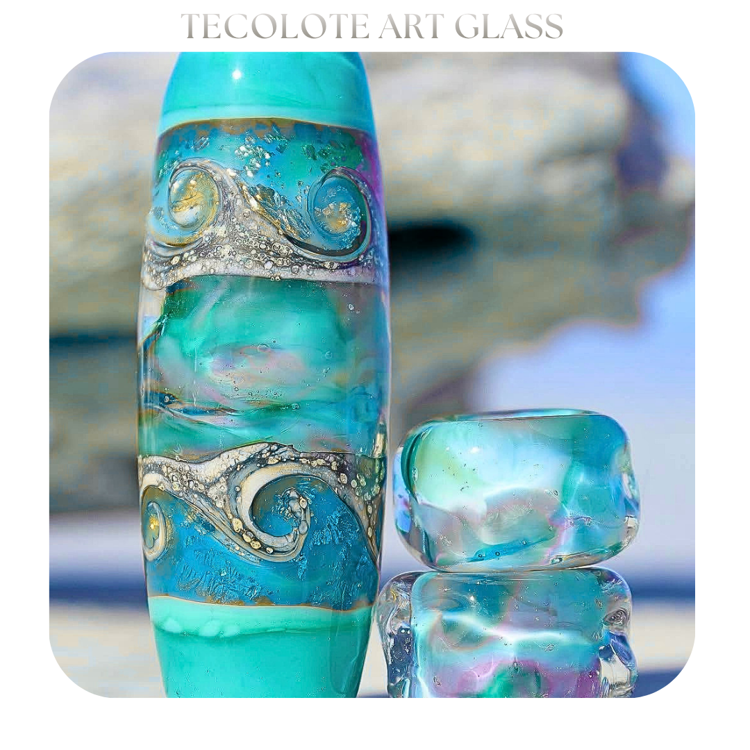 Cerulean Breeze - Art Glass lampwork Focal Bead - BHB Large Hole