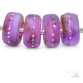A Tumbled Plumeria Charm Bead Set- handmade large hole glass lampwork - Pandora Style