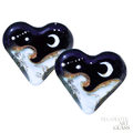 Moonlighting Love Art Glass Lampwork Heart Focal Bead Pair