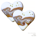 Across the Desert Hearts  Art Glass Lampwork Heart Focal Bead Pair