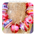 Grapefruit Gypsy - Art Glass Lampwork Round Bead Set - Button Sprees & Accents