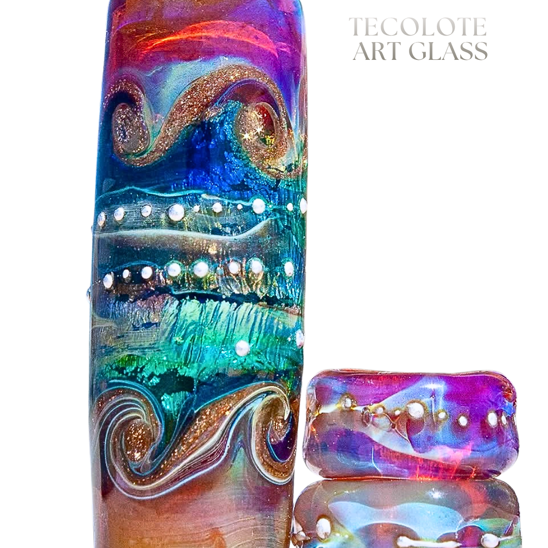 Magic Arroyo - Art Glass lampwork Focal Bead Set - BHB Large Hole