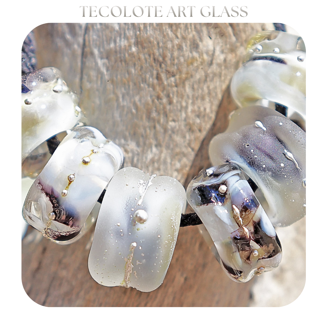 Moonstone & Plum Blossom Art Glass Bead Collection