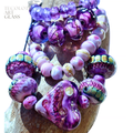 Provincial French Lavender Love - Glass Art Lampwork Heart Bead Collection