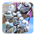Oasis Monochrome Hearts - Glass Art Lampwork Bead Collection