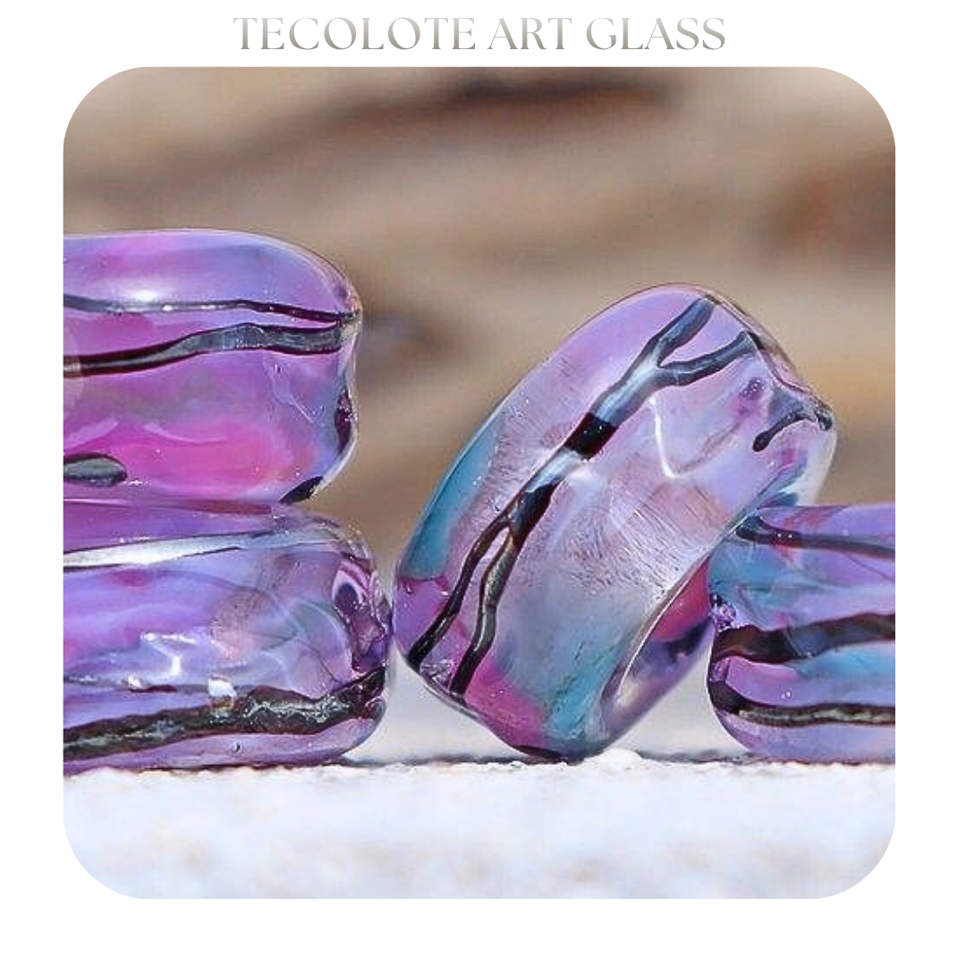 Baja Breeze & Metallic Charms - Art Glass lampwork Beads - BHB Large Hole for Pandora Bracelets