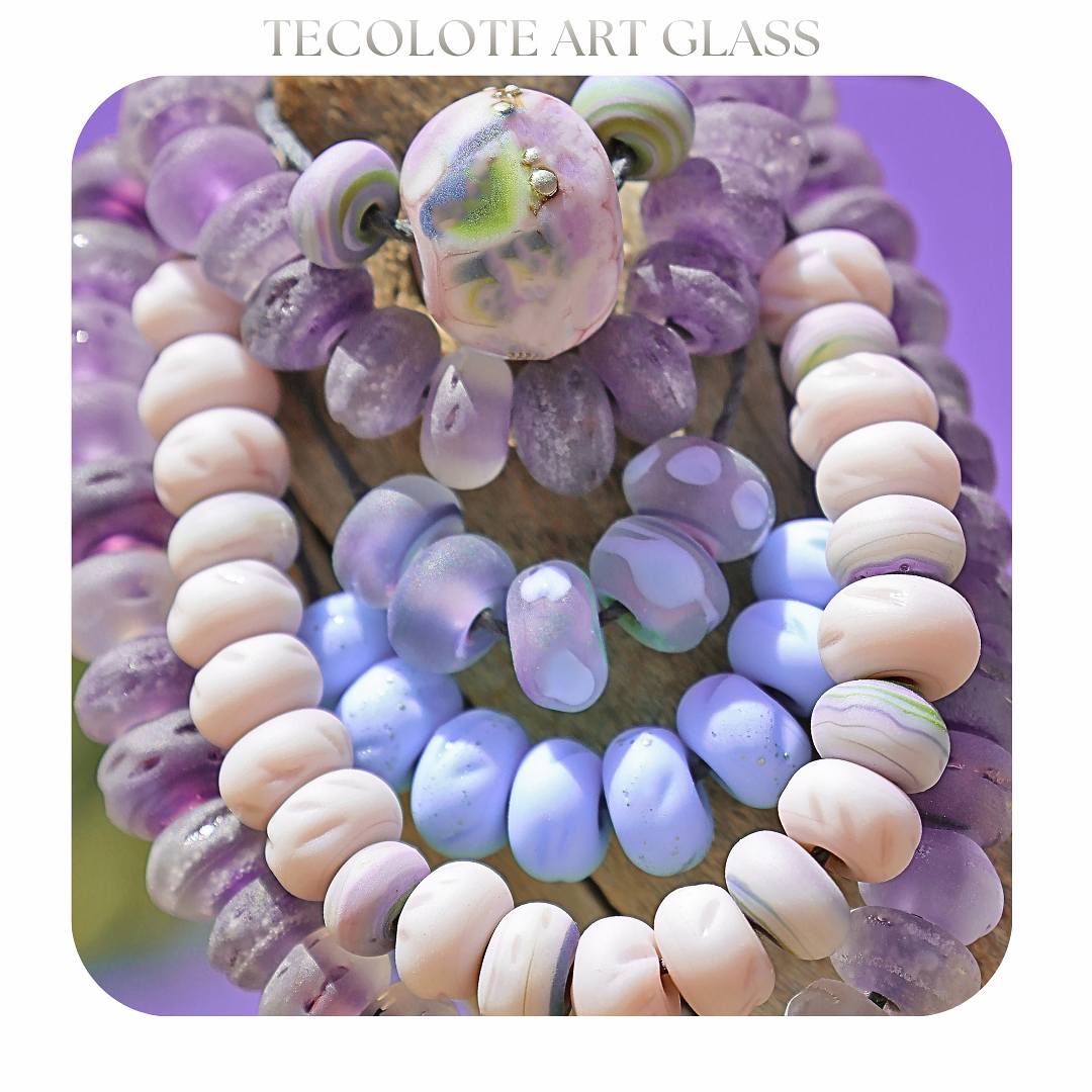 Lavender Puff Collection - Art Glass lampwork Beads